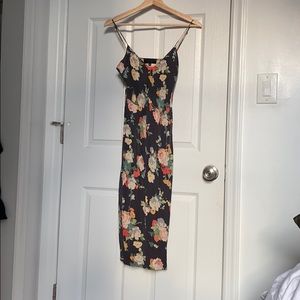 Floral silk slip dress